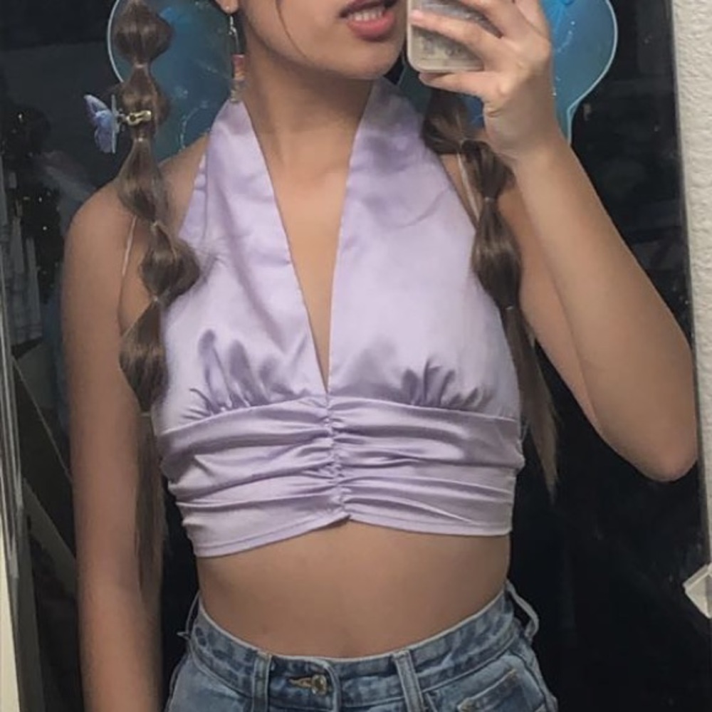 Purple halter top